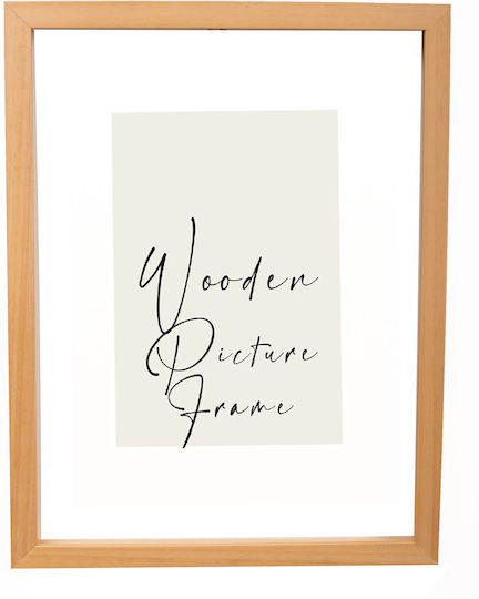 Wooden Oak Wall Picture Frame Beige Natural Wood Photo Puzzle Frame Depth 3cm & Matte Glass K2033-83 Photo 20cmx30cm