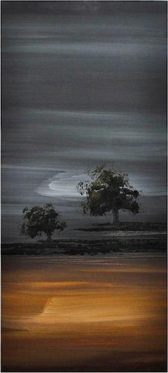 Gemälde Canvas Bäume Schwarz Braun 45x100cm Pol 028-3