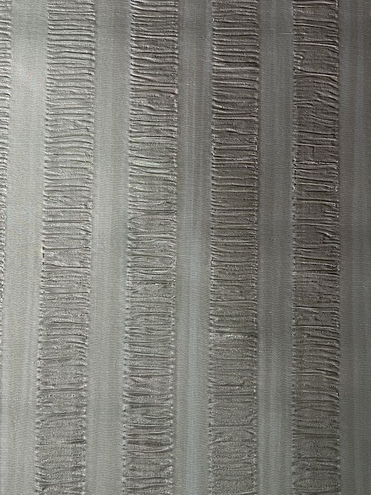 Embossed Wall Wallpaper Beige White Stripes 14073 70cm X 10m