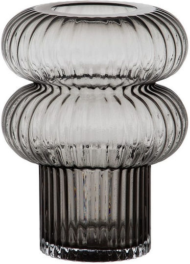 Grau Glas Vase 16,5x16,5x22,5cm