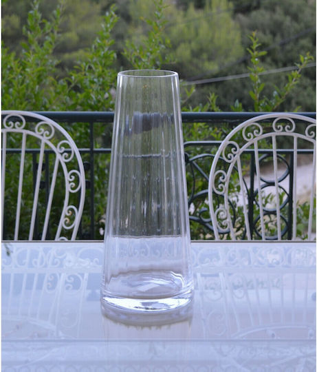 Handmade Vase Striped Crystal 46x12 Cm