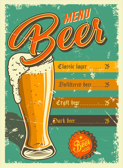 Placă Decorativă "Menu Beer" 20x14 Placă Decorativă "Menu Beer" 20x14
