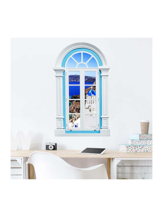 3D Wall Sticker Mediterranean View Santorini Window 60x90cm