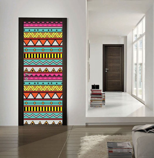 Door Sticker Multicolored Patterns 70x210cm