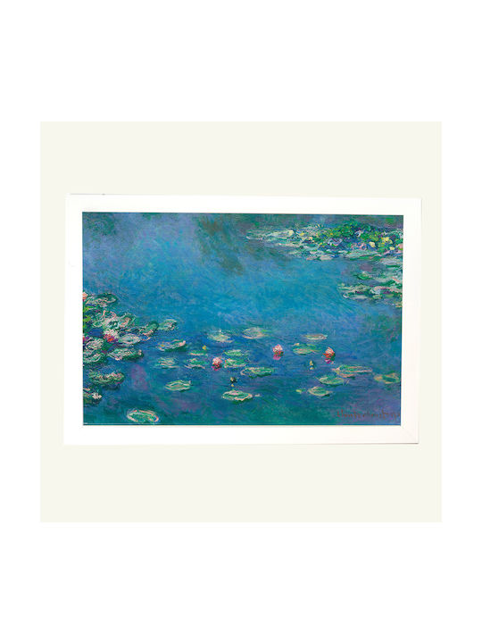 Αφίσα Claude Monet Waterlillies 61x91,5εκ Κορνίζα Ξύλινη Λευκό Ακρυλικό Τζάμι Άθραυστο K1041-3 +pp34878