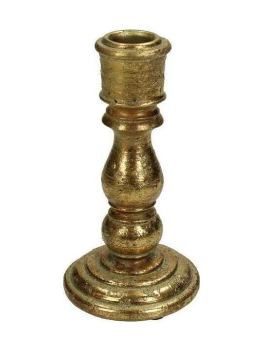 Kerzenhalter 7.5x14cm Gold Polyresin