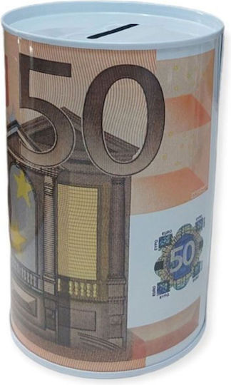 Căsuță de Bani Metalică Model Bancnotă 50 Euro 8x12.5cm Home