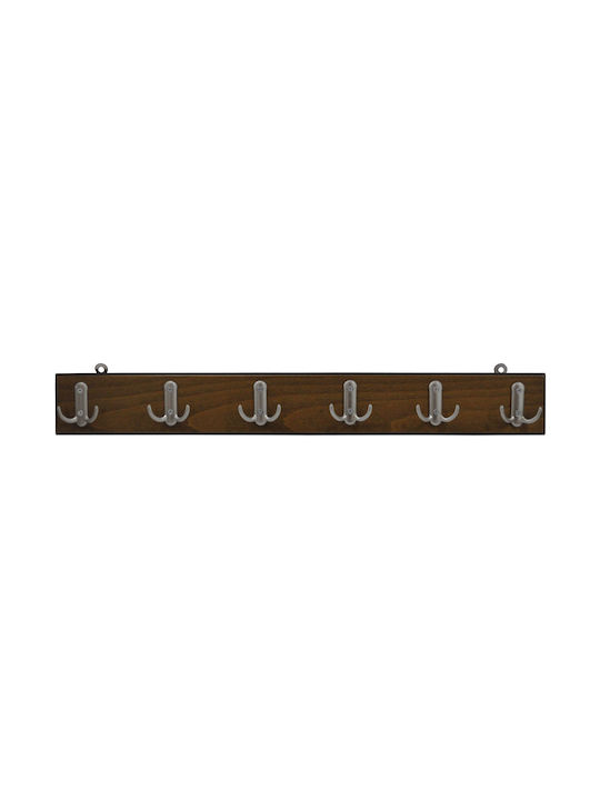 Cremastă de Perete din Lemn Nuc 70x4x10.5cm Pol 77-6-ks