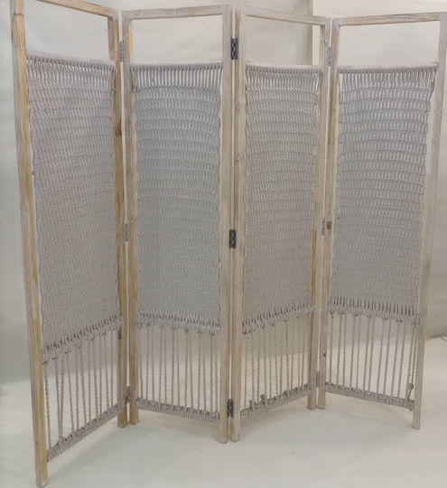 Raumteiler Makrame 88x61x88 4-teilige Natural Home