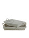 Coș Decorativ Din Nuiele 70x50x12cm Căptușeală Albă