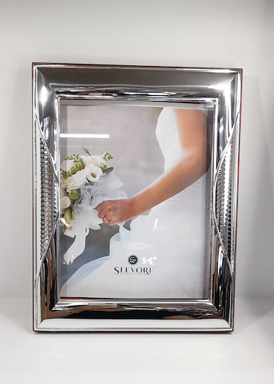 Slevori 608 Silberne Hochzeitskronen-Hülle-Photografierahmen Geschmiedetes Design Im Zentrum 20x25 cm