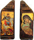 Set of 2 Magnet Pictures of Virgin Mary & Saint George 7.5x2.5 Cm Each