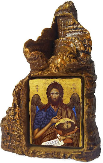 Saint John the Baptist Icon – Tabletop Heart-Shaped Ceramic 14cm