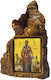 Saint Icon Modestus of Jerusalem – Tabletop Stone Heart-Shaped 14cm