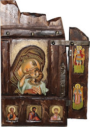 Icoană Sfântă Fecioara Maria Iisus Hristos Gf 52x33 Cm