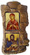 Holy Mary Seven Wounds & Saint John the Baptist Diptych Ceramic Candle Holder Candelabrum 17cm