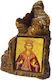 Heiligenikone St. Alexander – Tischplatte aus Keramik Herzform 14cm