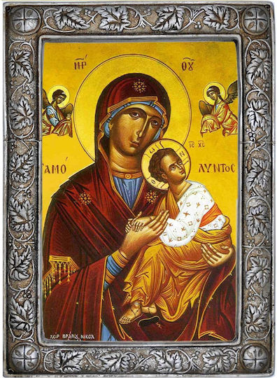 Heilige Maria Amolyntos – Heiligenikonen Epagyrische Kirchenrahmen 24cm