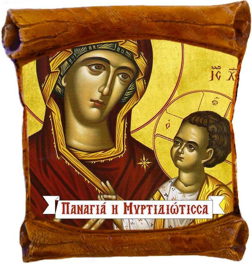Икона на Дева Мария Муртидиотиса За стена или за маса Керамична Папирус 18см