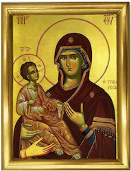 Icoană Sfântă a Fecioarei Maria Tricherousa Lemn Reprezentare de Lux cu Aurire 22cm Icoană Sfântă a Fecioarei Maria Tricherousa Lemn Reprezentare de Lux cu Aurire 22cm