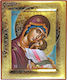 Holy Mary Glykofilousa 20 x 23cm 100% Handmade Icons Gold 24k P Series
