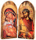 Icoană din Lemn Diptych A Fecioara Maria & Iisus Hristos 25x20 Cm