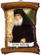 Heiligenikone Hl. Paisios Keramischer Papyros Wand 13cm
