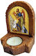 Heiligenikone Johannes der Täufer – Keramik Ikonostase Kerzenhalter Réso 11cm