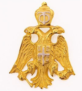 Silver 925 Gold-Plated Byzantine Double-Headed Eagle Pin