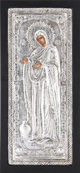 Heiligenikone "Heilige Maria Gerontissa" Schwarzes Holz Silberfolie 925 Code 150 17x36cm Heiligenikone "Heilige Maria Gerontissa" Schwarzes Holz Silberfolie 925 Code 150 17x36cm