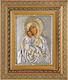 Heiligenikone "Panagia tou Kykkou" Silberblatt 925 Lokale Vergoldung Code 801 32x38