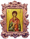 Saint Panteleimon Ceramic Gilded Baroque Frame 20cm