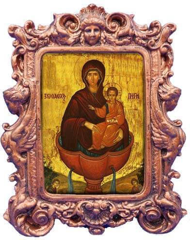 Life-giving Spring Ceramic Gold-Plated Baroque Frame 20cm