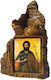 Heiligenikone Johannes der Täufer – Tischstein Herzform 14cm
