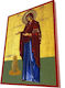 Holy Mary Elderly Woman – Classic Byzantine Icon in Terracotta Color, 19cm Width