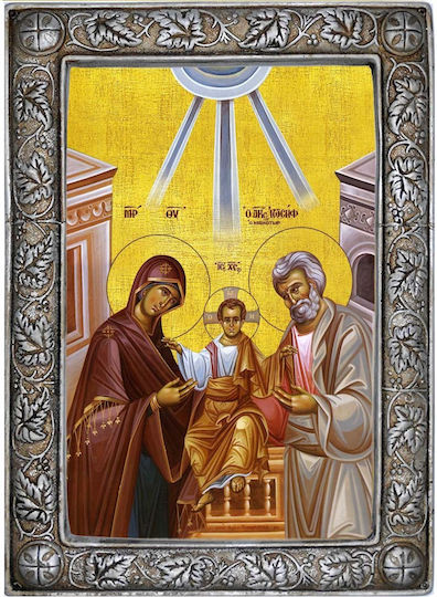 Holy Family – Silver Icon for Church Frame 24cm