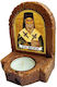 Saint Nektarios Icon – Ceramic Icon Stand Candle Holder 11cm