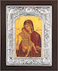Saint Icon "Axion Esti" Black Wood Silver Leaf 925 Code 106 30x40cm