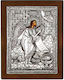 Saint Icon John The Baptist Silver 925° 23 X 17 Cm