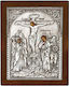 Icon The Crucifixion Of Christ Silver 925° 23 X 17 Cm