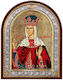 Silberne Heiligenikone der Heiligen Alexandra Siebdruck 23x18cm