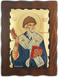 Saint Spyridon Wooden Icon 23x17cm Saint Spyridon Wooden Icon 23x17cm