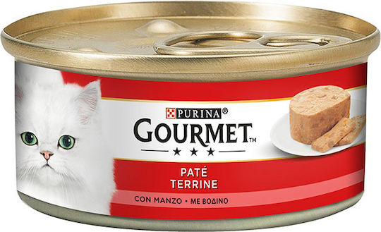 Gourmet Υγρή Τροφή για Ενήλικες Γάτες σε Κονσέρβα με Βοδινό 195gr