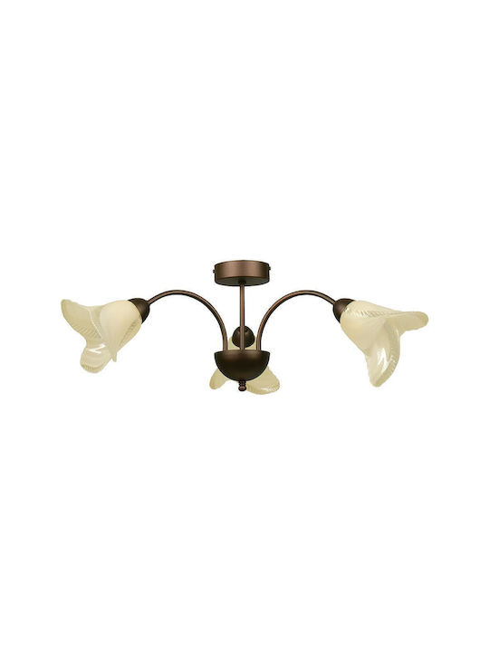 City Lux Deckenleuchte 64cm Braun mit Fassung E14