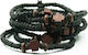 Aghioritic Waxed Black Wooden Prayer Beads Cross