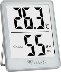 Doqaus Digital Innenraumthermometer & Hygrometer Hochpräzise 5s Schnelle Aktualisierung Hellgrau Hm1