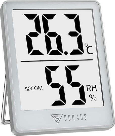 Doqaus Digital Innenraumthermometer & Hygrometer Hochpräzise 5s Schnelle Aktualisierung Hellgrau Hm1