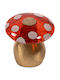 Glass Handmade Mushroom "Kallisti" 6x6 Polka Dot Red-White