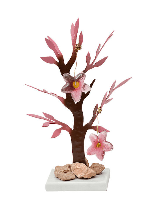 Metallisches Handgefertigtes Baum Nr. 2 ''Kallisti'' Mandelbaum Rosa 20cm