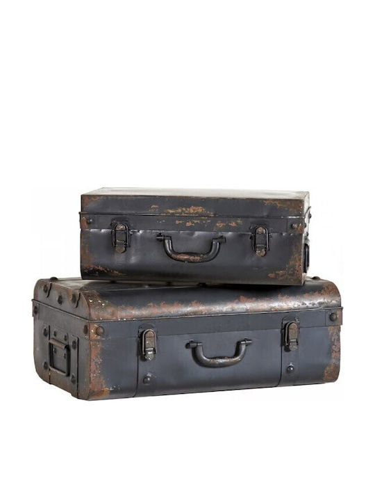Set of 2 Metallic Storage Boxes Db003057 Dialma Brown